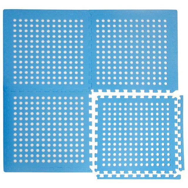 Bild von eyepower Bodenmatte Poolmatte Bodenmatte 1,59qm Bodenfliese für Pool, Stecksystem rutschfest Blau