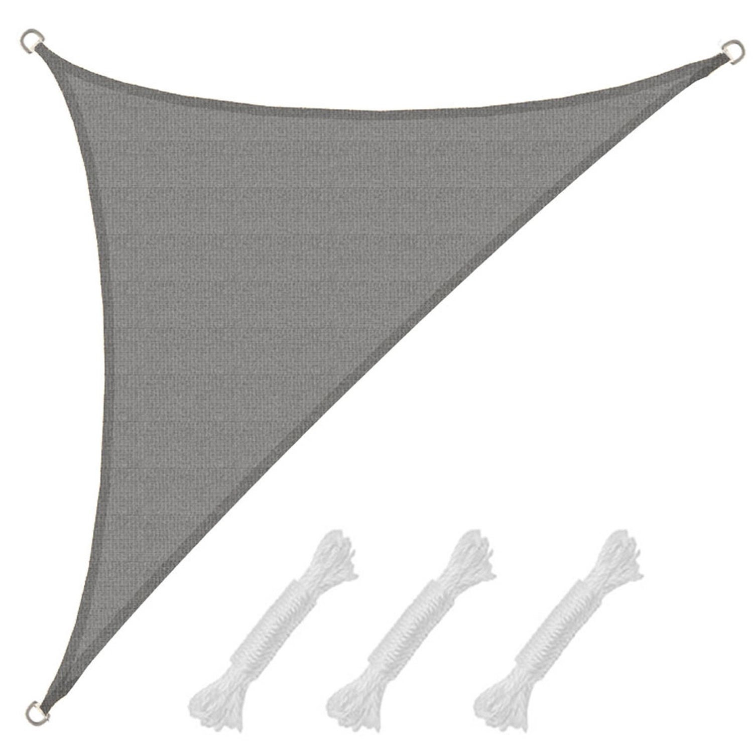 Bild von UV Sonnensegel 3x3x4,2 HDPE Dreieck Rechtwinklig Sonnenschutz Garten Grau