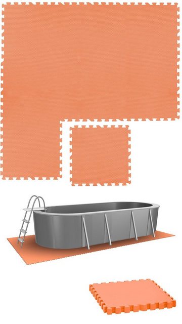 Bild von eyepower Bodenmatte 1,9m² Poolunterlage - 8 Große Poolmatten - 50x50cm, Outdoor Pool Bodenschutzmatte