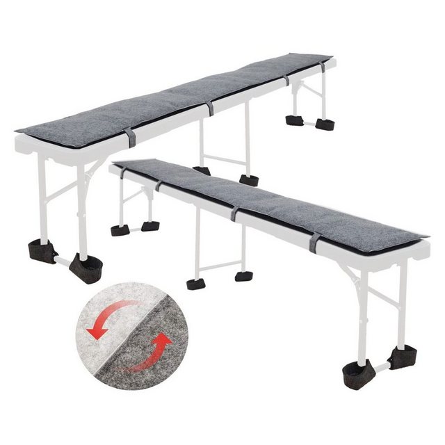 Bild von DuneDesign FILZ: 2er Set Gepolsterte Bierbankauflagen 180 cm - 2-Farbige Sitzpolster für Bierbänke 12 Bodenschoner - Polster Bierbank Auflagen Bierzeltgarnitur 180 Auflage Bierbank Polster Bankauflage
