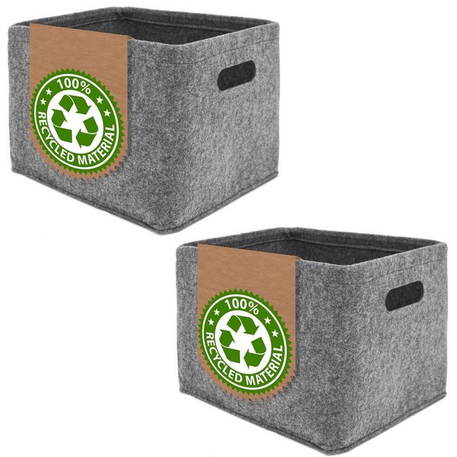 Bild von DuneDesign Aufbewahrungsbox 2x Filz Aufbewahrungsbox 33x26x23 Filzkorb Korb, Aufbewahrung Filz Korb