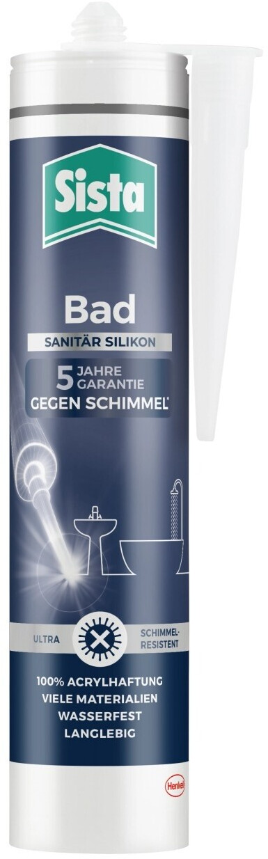 Bild von Sista Pattex Bad Schimmelblocker Silikon, Sanitärsilikon für neuen Glanz im Bad, Schimmelblocker mit vielfachem Schimmelschutz, antibakterielle Dichtmasse für viele Materialien*, 1x280ml, weiß