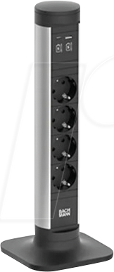 Bild von Bachmann CYCLE Pole S 4xCEE7/3 1xUSB A/C 22W 2,5m CEE7/7 Steckdosenleiste (Kabellänge 2.5 m)