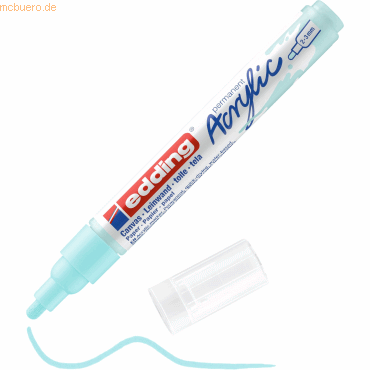 Bild von edding 5100 Acrylmarker medium - pastell-blau - 1 Acrylstift wasserfest - mittlere Rundspitze 2-3 mm