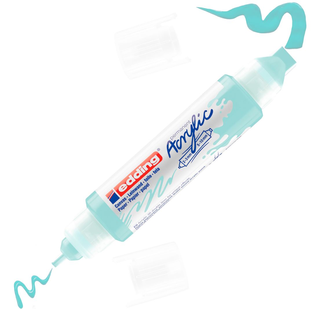 Bild von edding 5400 Acryl 3D Double Liner - pastell-blau - 1 Acrylfarbe Tube - Doppel-Spitze 2-3,5-10mm - Acryl Farben zum Malen auf Leinwand, Malpapier, Holz - Acrylstifte wasserfest in Künstlerqualität