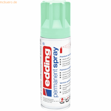 Bild von edding 5200 Permanent Spray Premium-Acryllack, seidenmatt, 200ml, neo mint