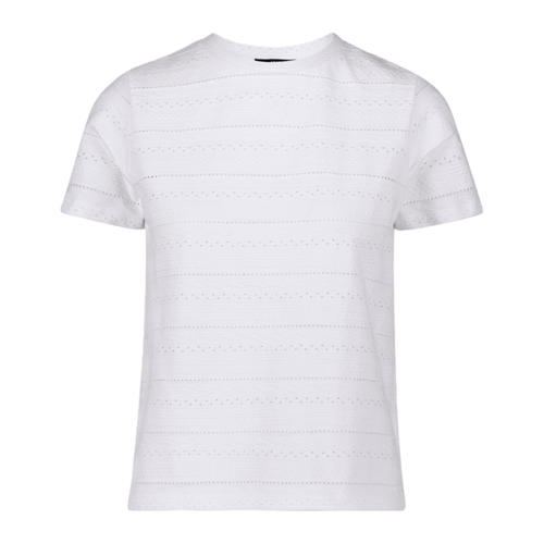 Bild von Zero T-Shirt mit Lochmuster für Damen in Weiß
