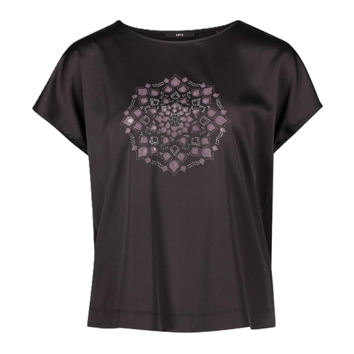 Bild von zero Damen Blusenshirt mit Mandala Print Patch BlackRed
