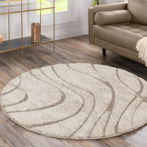 Bild von Sanat Hochflor-Teppich »Luxus 3503«, rund, 30 mm Höhe, robuster Langflor, weich, Wohnzimmer, Schlafzimmer