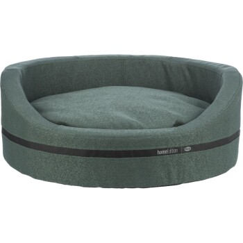 Bild von TRIXIE Hundebett CityStyle 80x65 cm in dunkelgrün - ovaler Hundekorb für mittelgroße Hunde - gemütliches Hundekörbchen mit formstabilem Rand, weich & waschbar - 37733
