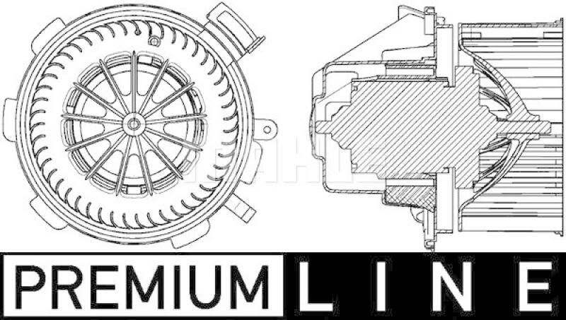Bild von MAHLE ORIGINAL AB 88 000P Innenraumgebläse Heizgebläse, Gebläsemotor, Lüftermotor für Links-/Rechtslenker für Fahrzeuge ohne Klimaanlage