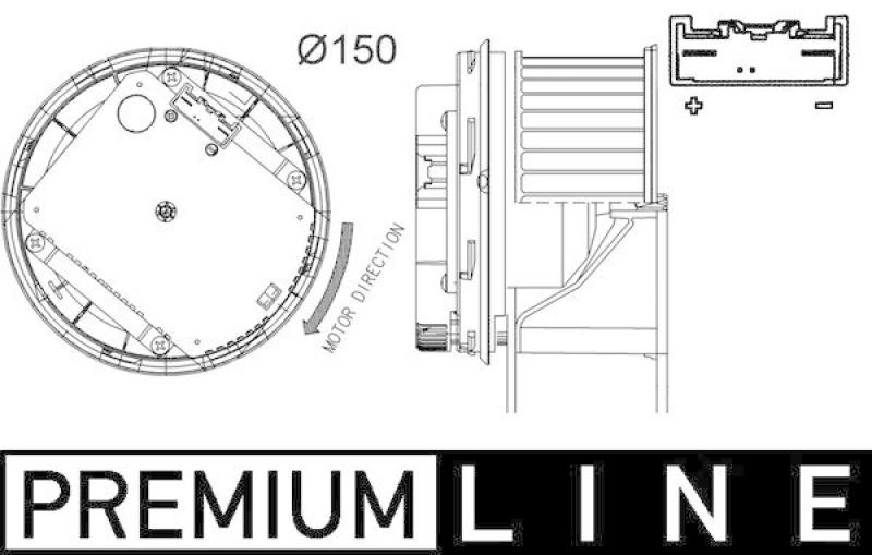 Bild von MAHLE Innenraumgebläse BEHR HELLA SERVICE *** PREMIUM LINE Ø155mm 155mm für FORD VOLVO 1755160 1383880 4M5H18456CD AB 263 000P