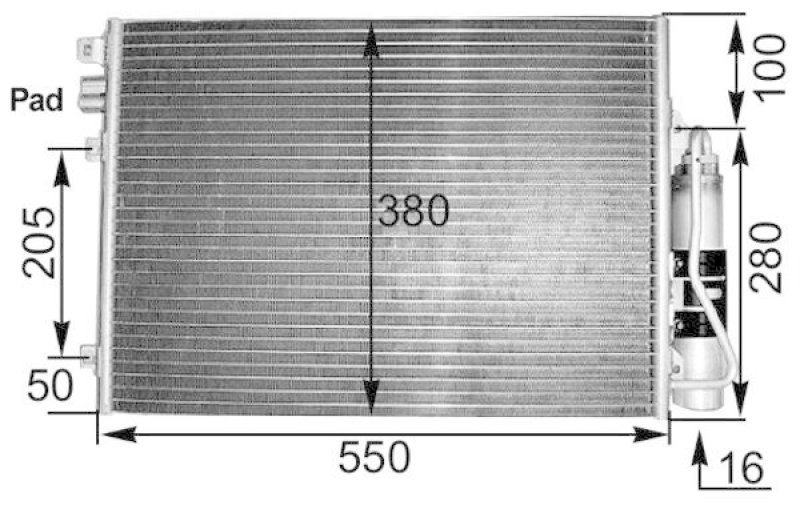 Bild von MAHLE ORIGINAL AC 303 000S Klimakondensator Kondensator, Klimakühler, Kondensator Klimaanlage mit Trockner 12 8,4 509