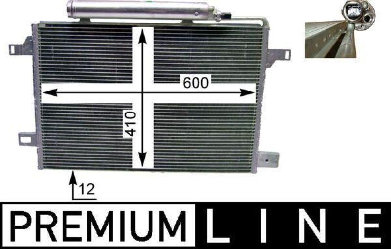 Bild von MAHLE Kondensator, Klimaanlage BEHR HELLA SERVICE *** PREMIUM LINE  für MERCEDES-BENZ A1695001254 1695000754 A1695000354 AC 369 000P