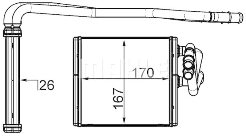 Bild von MAHLE ORIGINAL AH 197 000S Wärmetauscher Plattenwärmetauscher, Heizungskühler, Wärmetauscher, Innenraumheizung FORD: FIESTA 6 Van