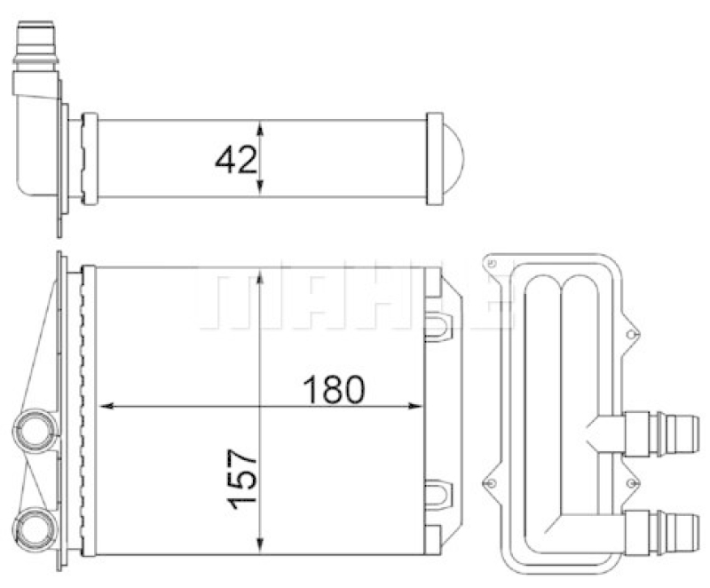 Bild von MAHLE ORIGINAL AH 246 000S Wärmetauscher Plattenwärmetauscher, Heizungskühler, Wärmetauscher, Innenraumheizung