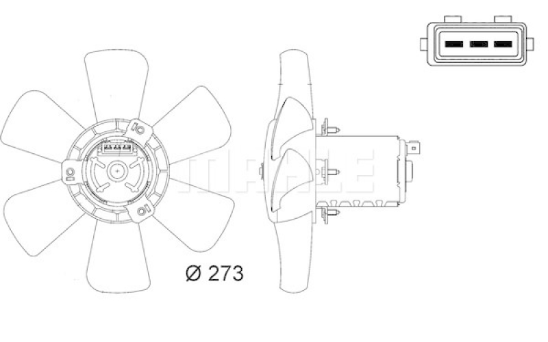 Bild von MAHLE ORIGINAL CFF 7 000S Lüfter Elektrolüfter, Hochleistungslüfter, Motorgebläse VOLKSWAGEN: GOLF 2, Passat B3/B4 Estate, AUDI: 80 B4 Saloon