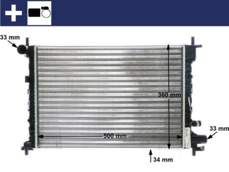 Bild von MAHLE ORIGINAL CR 381 000S Kühler, Motorkühlung Kühler, Wasserkühler, Autokühler FORD: FIESTA 4