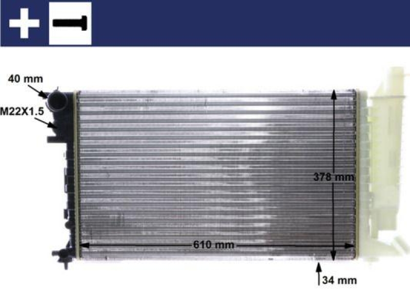 Bild von MAHLE ORIGINAL CR 481 000S Kühler, Motorkühlung Kühler, Wasserkühler, Autokühler