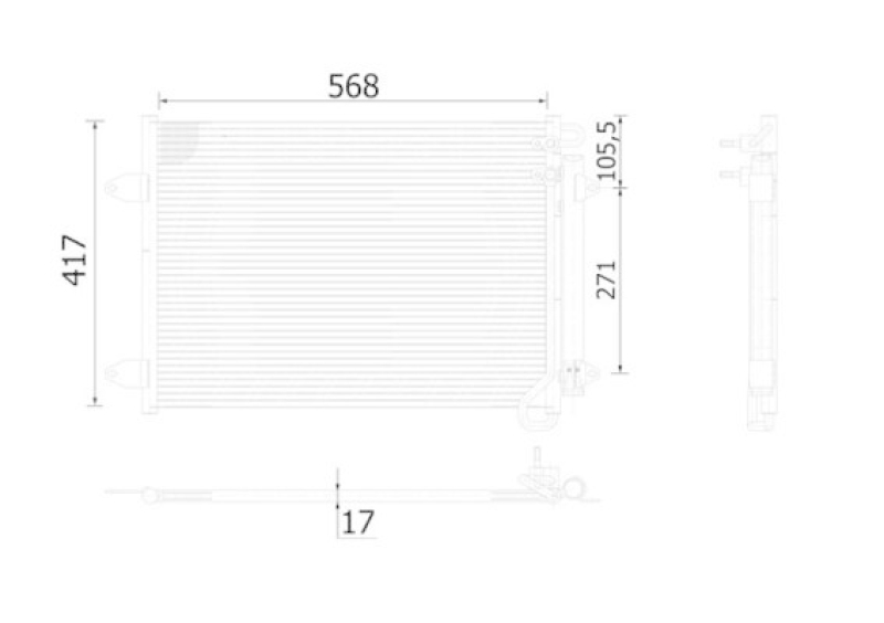 Bild von MAHLE Kondensator, Klimaanlage  für VW CUPRA AUDI 3C0820411H 3C0820411F AC 734 000S