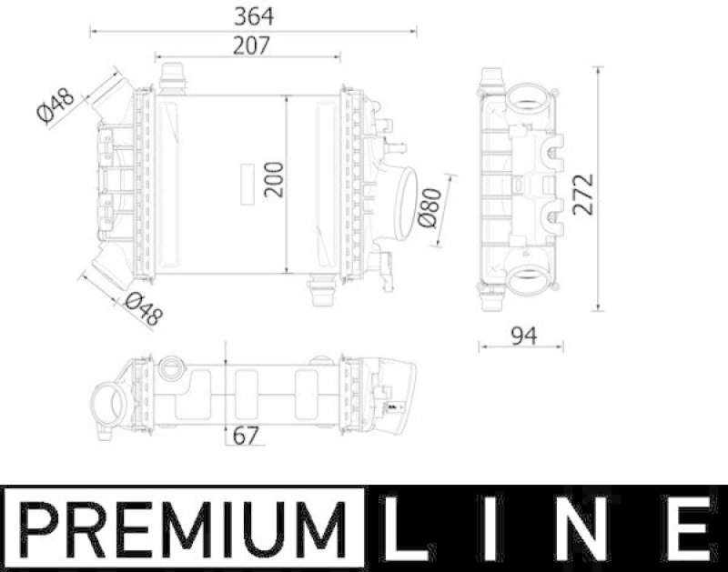 Bild von MAHLE Ladeluftkühler BEHR HELLA SERVICE *** PREMIUM LINE  für MERCEDES-BENZ A2760900214 2760900214 CI 547 000P
