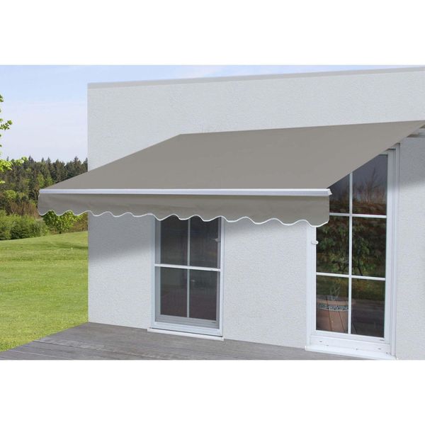 Bild von Alu-Markise H791, Gelenkarmmarkise Sonnenschutz 4,5x3m ~ Polyester, grau-braun
