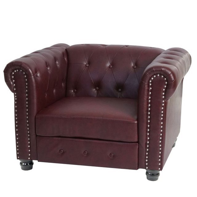 Bild von MCW Loungesessel Edinburgh, Extradicke Polsterung, Chesterfield Stil mit Rautenmuster