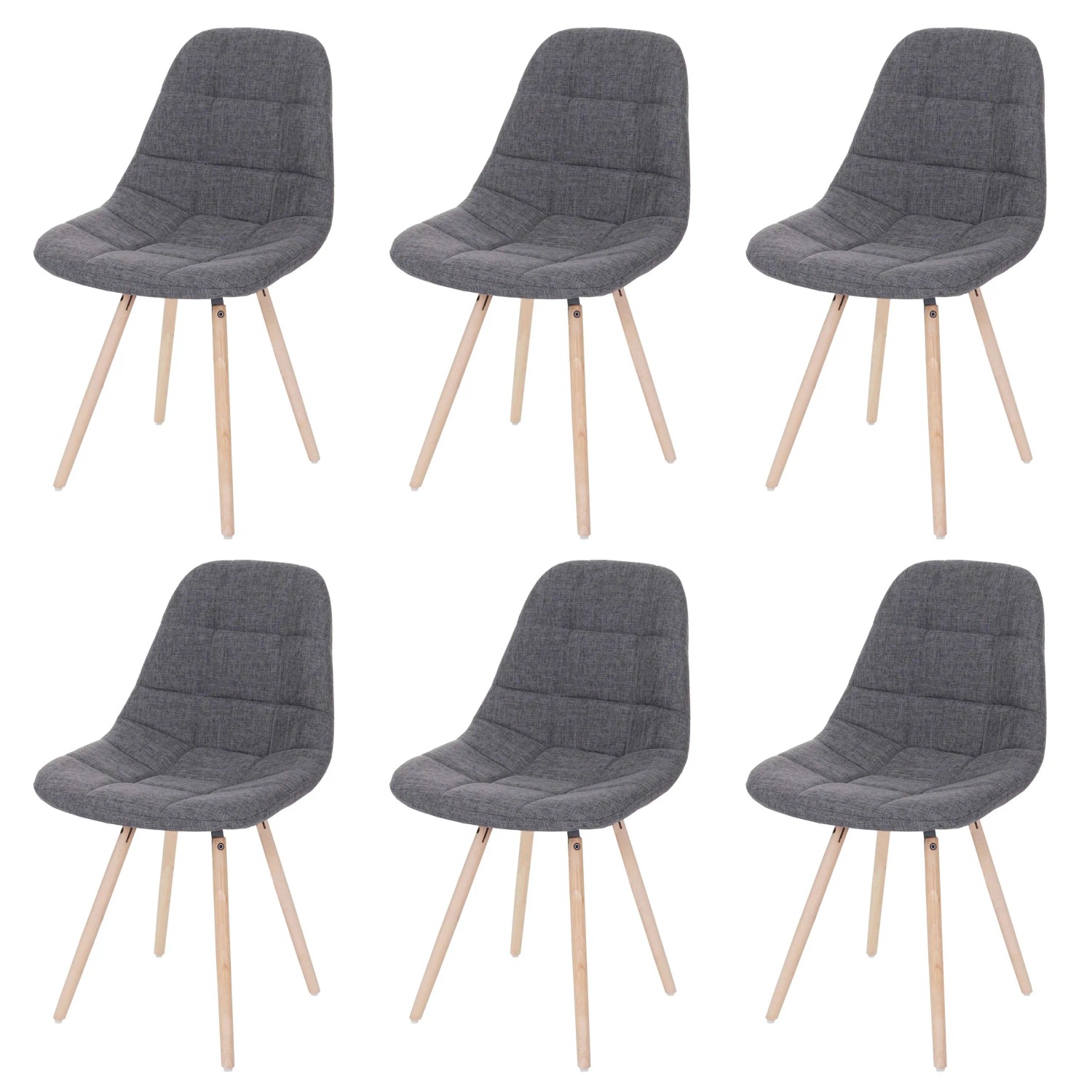 Bild von MCW Esszimmerstuhl A60 I 6er-Set Stoff/Textil Grau