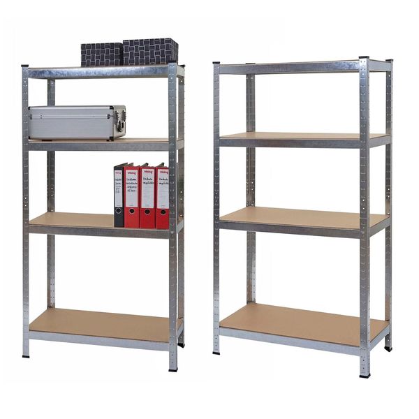 Bild von 2er-Set Schwerlastregal MCW-D67, Werkstattregal Steckregal, 160x80x40cm, Traglast jeweils 320kg MVG ~ verzinkt