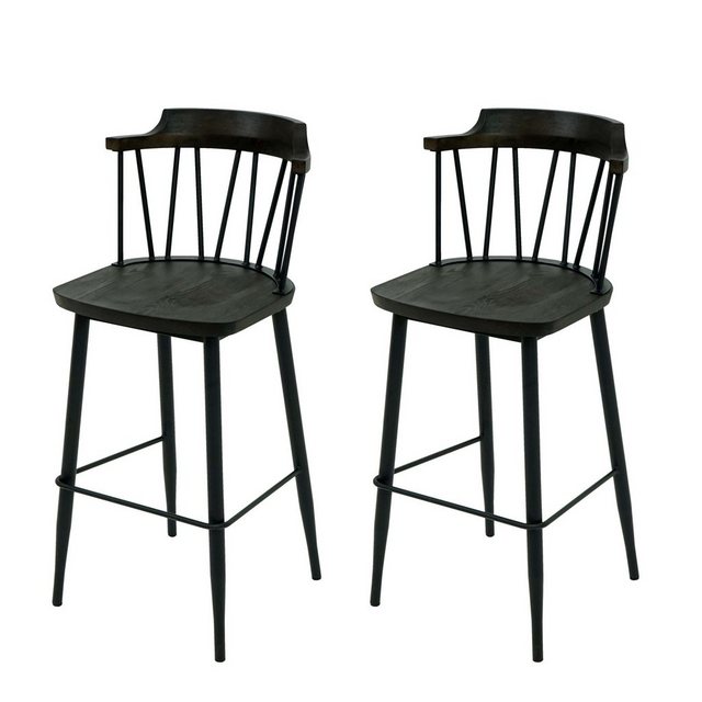 Bild von MCW Barhocker MCW-G69b (Set, 2er), Rückenfläche mit schmalen Streben, Fußbodenschoner, Stabiles Gestell