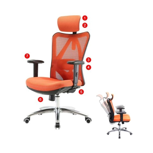 Bild von Bürostuhl MCW-J86: Ergonomischer Schreibtischstuhl in Orange