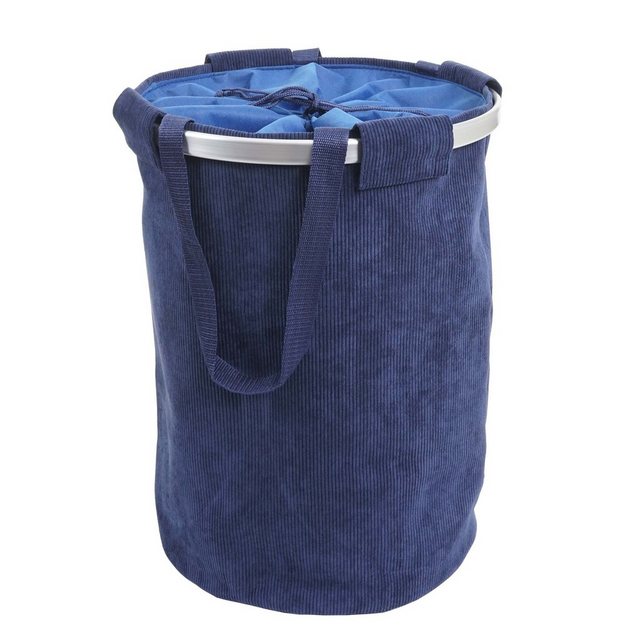 Bild von Wäschesammler MCW-C34, Laundry Wäschekorb Wäschesack Wäschebehälter mit Kordelzug, Henkel 55x39cm 65l ~ cord blau