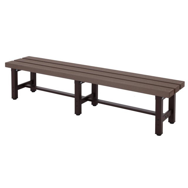 Bild von Alu Gartenbank MCW-K60, Bank Parkbank Sitzbank Balkonbank, wetterfest WPC 180cm, braun