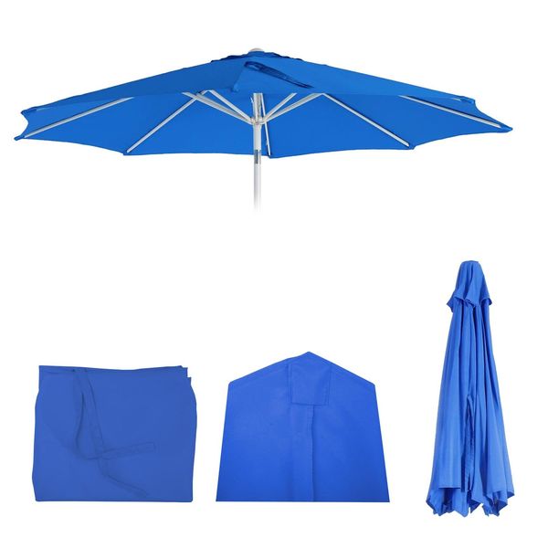 Bild von Ersatz-Bezug für Sonnenschirm Asti, Sonnenschirmbezug Ersatzbezug, Ø 3m Stoff/Textil 5kg ~ blau