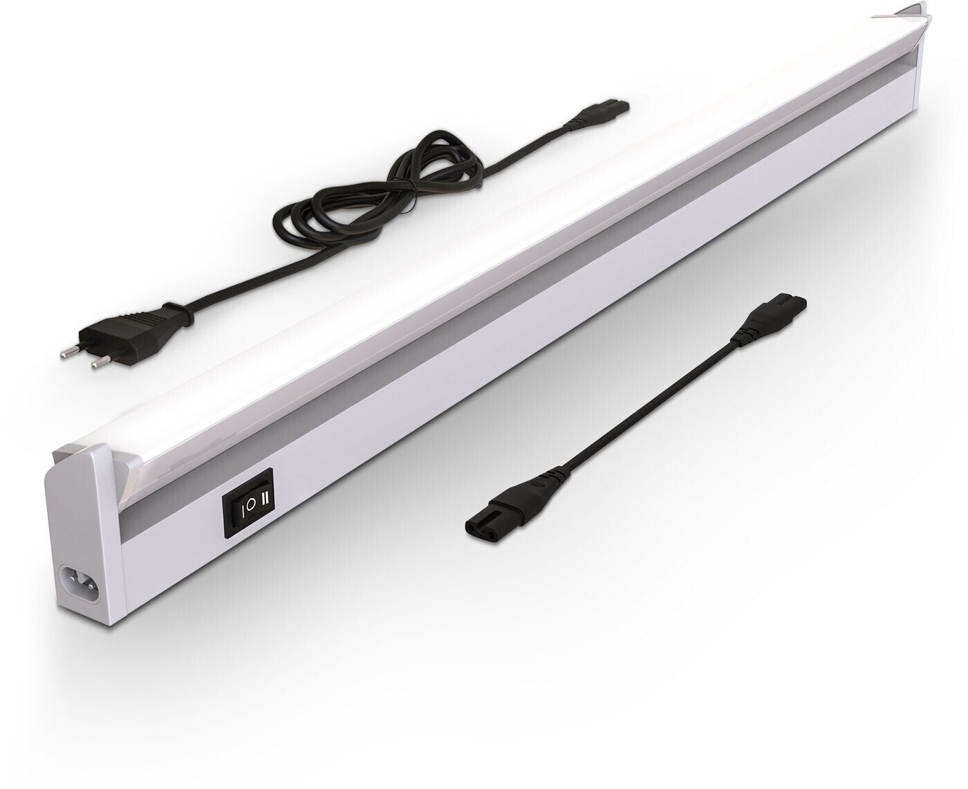 Bild von B.K.Licht LED Unterbauleuchte Küchenleiste Weiß 450lm 2700-4000K Schwenkbar - BKL1212, LED fest integriert, Extra-Warmweiß, Neutralweiß, Schrankleuchte Schranklampe 55,7 x 6,1 x 2,4 cm 8W