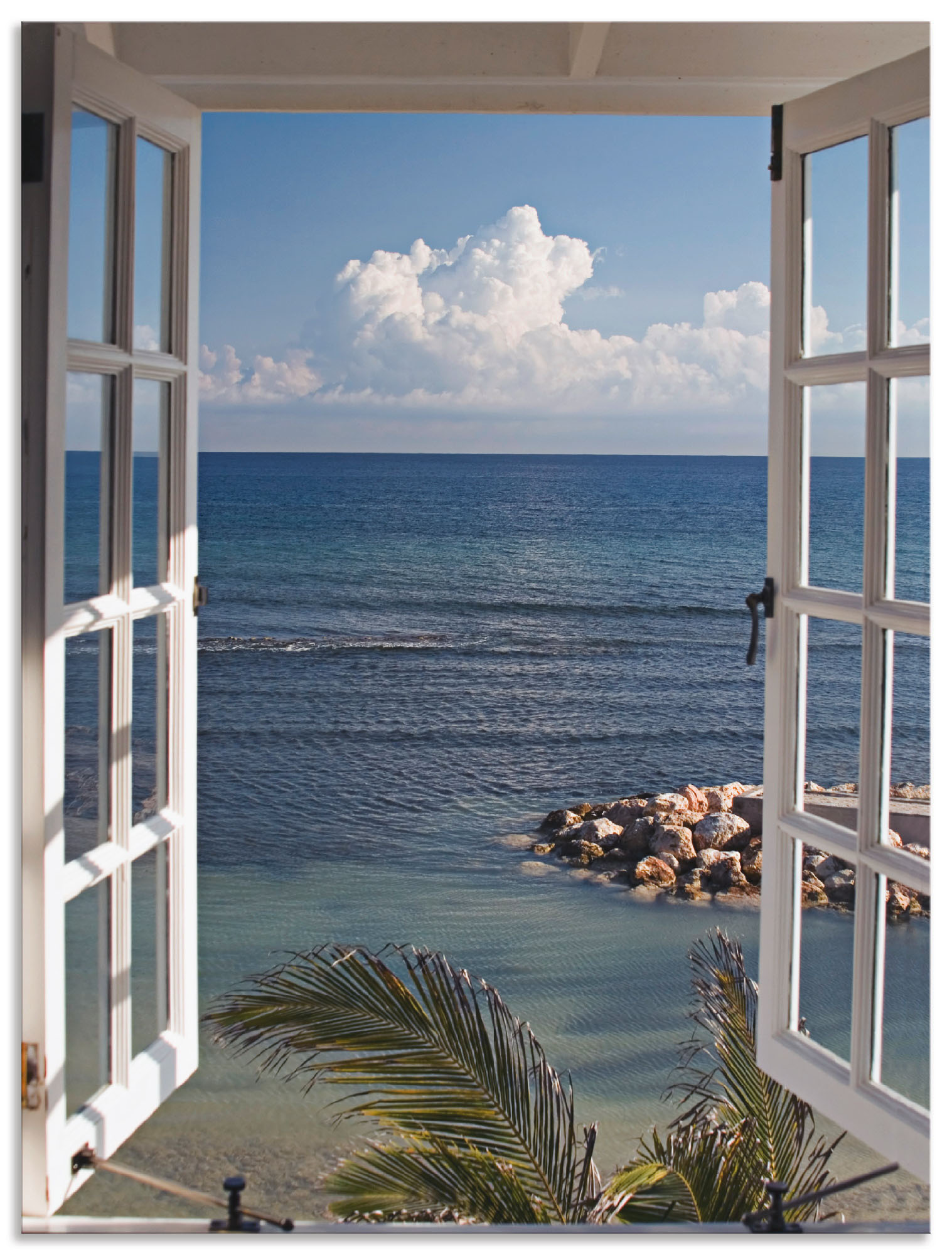 Bild von Artland Wandbild "Fenster zum Paradies", Fensterblick, (1 St.), als Alubild, Outdoorbild, Leinwandbild, Poster, Wandaufkleber