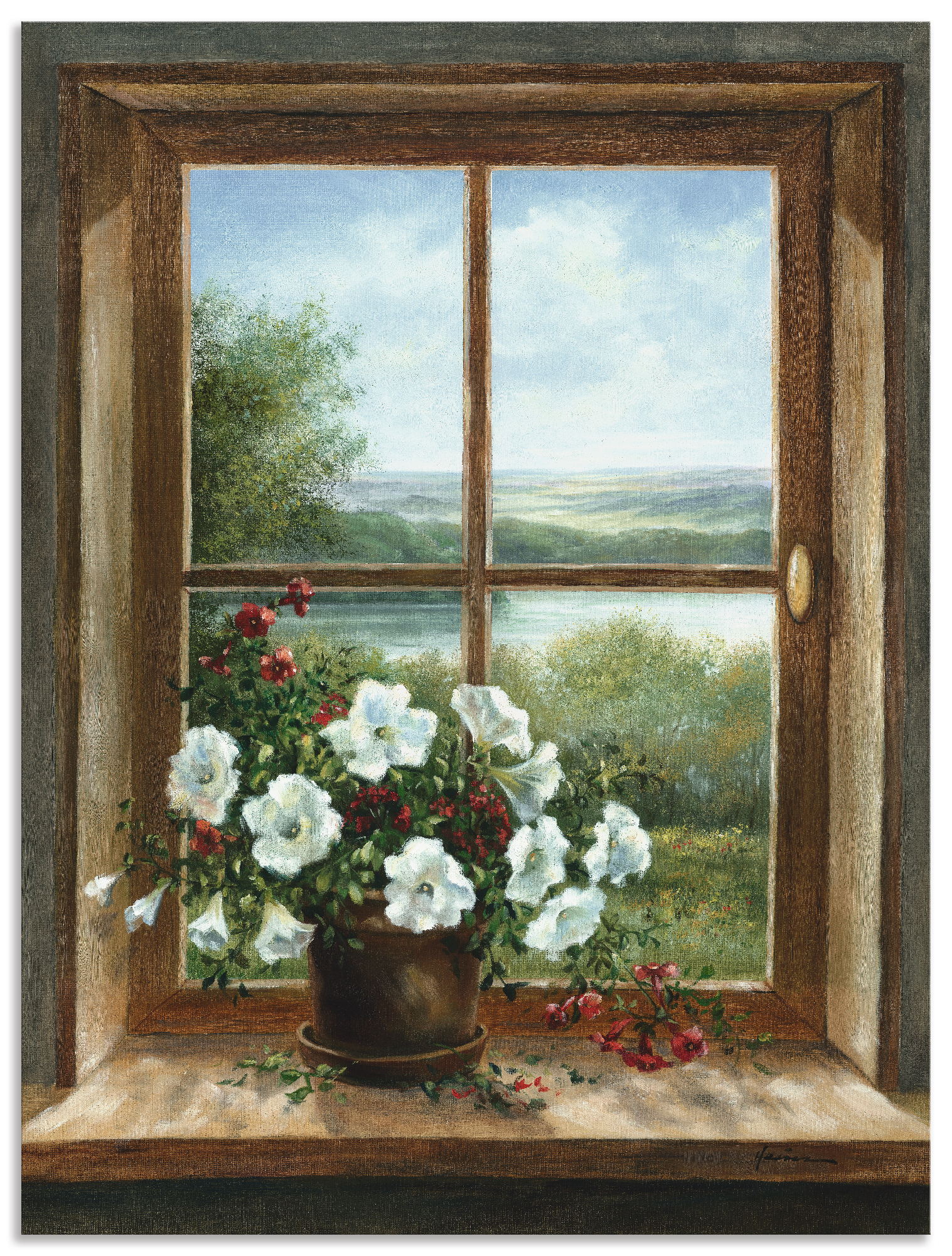 Bild von Artland Wandbild »Blumen am Fenster«, Arrangements, (1 St.), als Alubild, Outdoorbild, Leinwandbild, Poster, Wandaufkleber