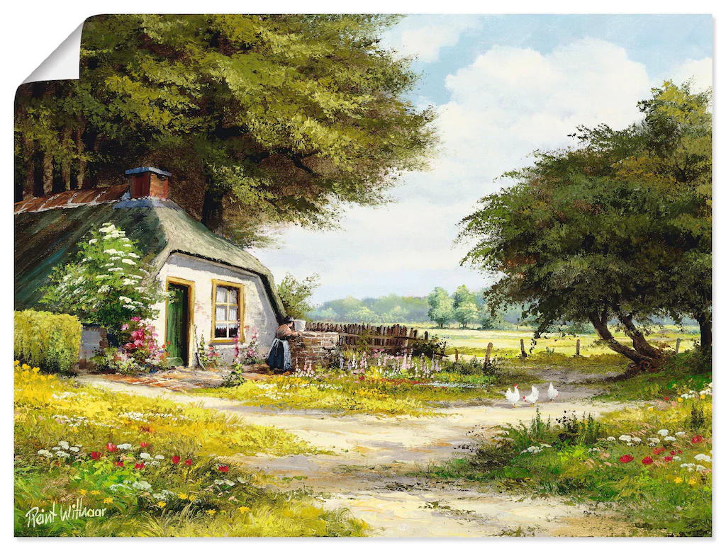 Bild von Artland Wandbild "Bauernhaus", Garten, (1 St.), als Leinwandbild, Poster in verschied. Größen