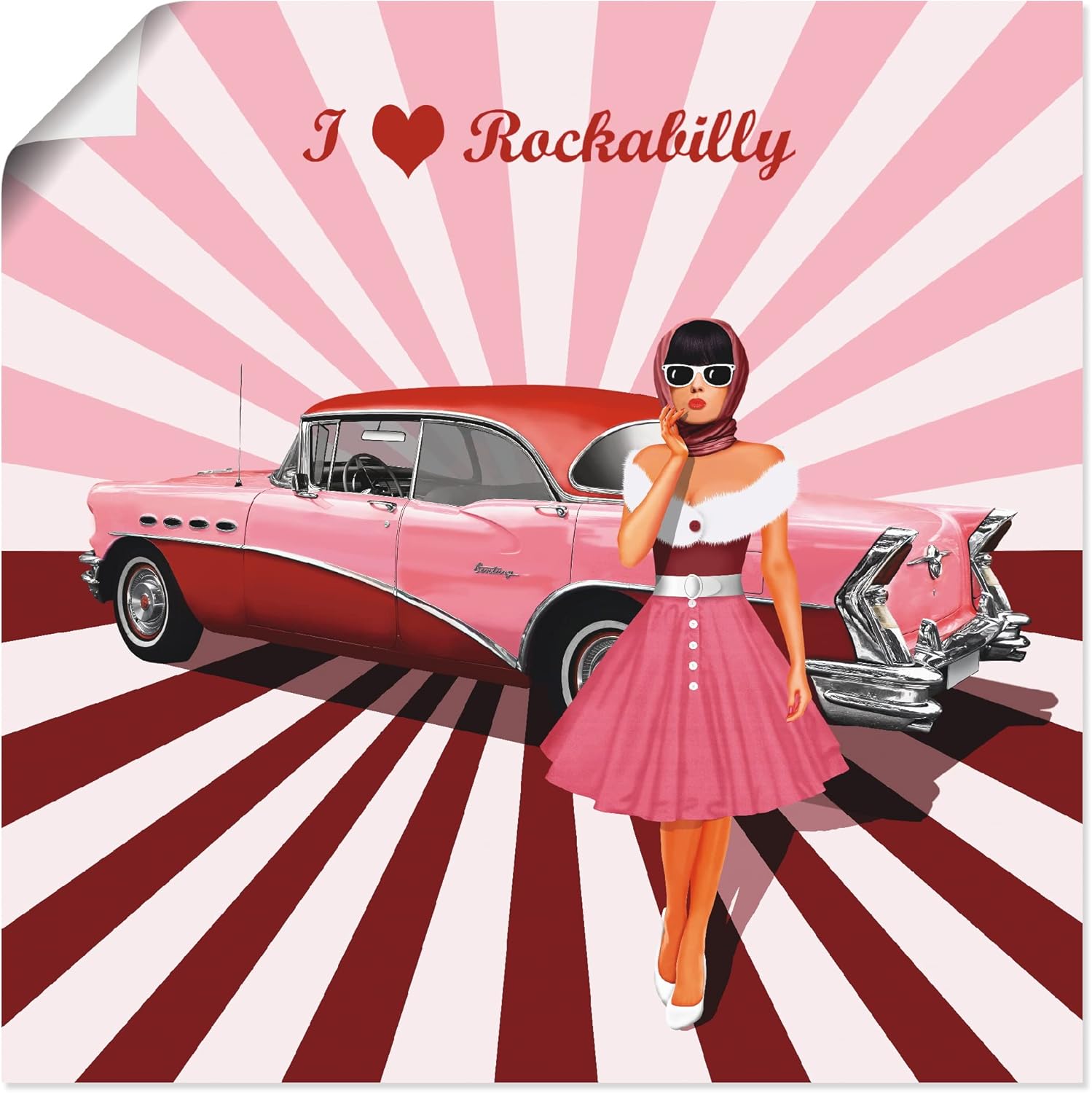 Bild von ARTland Poster Kunstdruck Wandposter Bild ohne Rahmen 60 x 80 cm Menschen Paar Malerei Grau Romantik K8AT