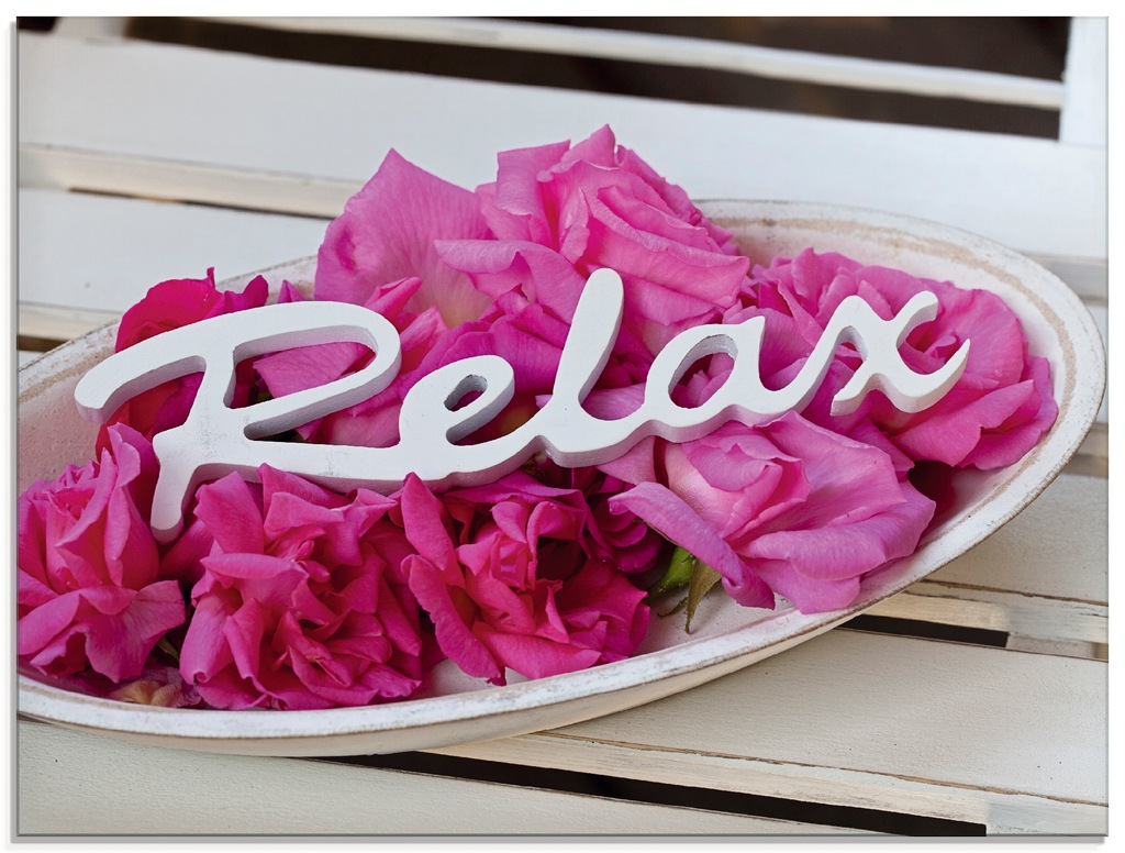 Bild von Glasbild ARTLAND "Relax", pink, B:80cm H:60cm, Bilder, in verschiedenen Größen