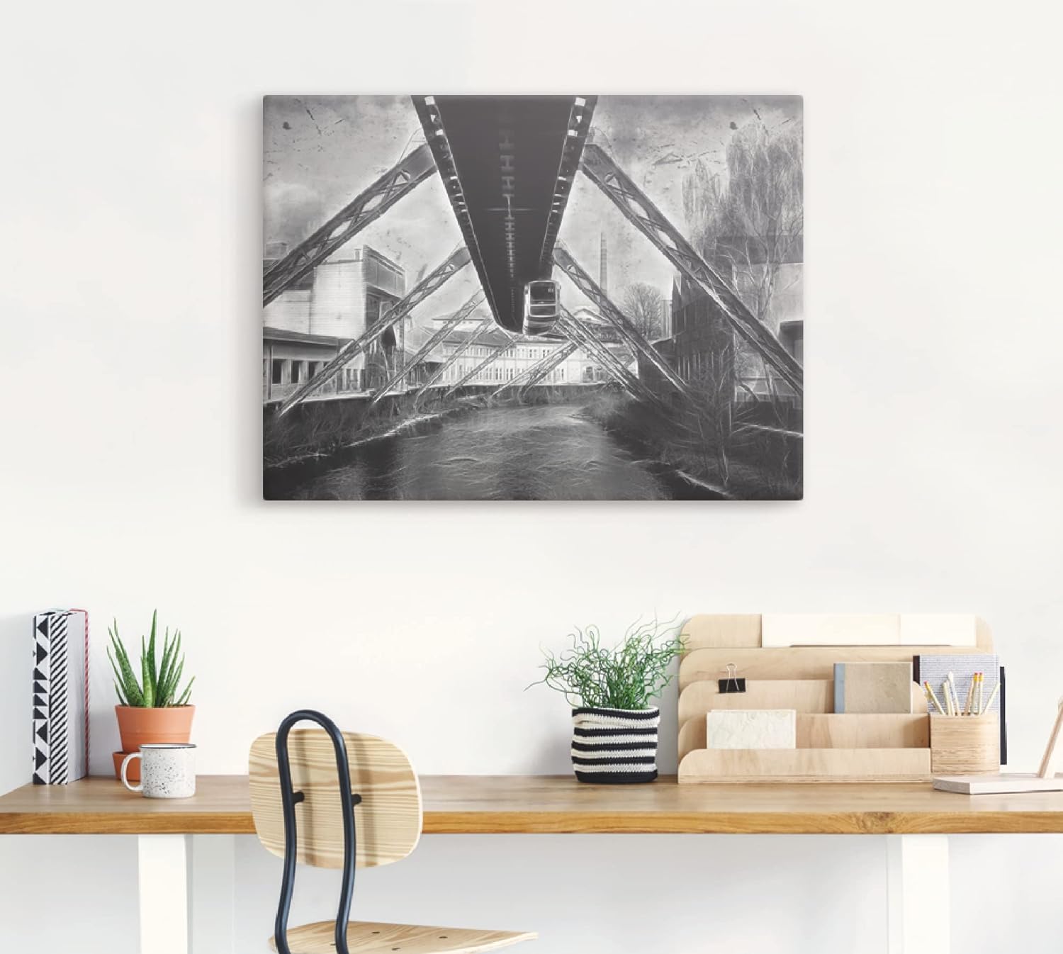 Bild von Wandbild ARTLAND "Hamburg Hafen und Landungsbrücken", beige (naturfarben), B:150cm H:75cm, Bilder, als Alubild, Outdoorbild, Leinwandbild, Poster, Wandaufkleber