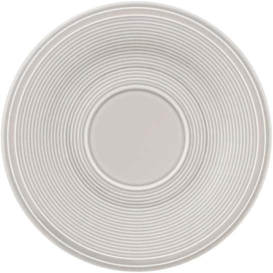Bild von Villeroy & Boch like. by Color Loop Stone Kaffee-Untertasse, ø 15,4 cm, Kaffeeunterteller mit modernem Rillenmuster, Premium Porzellan, Grau, 6er Set