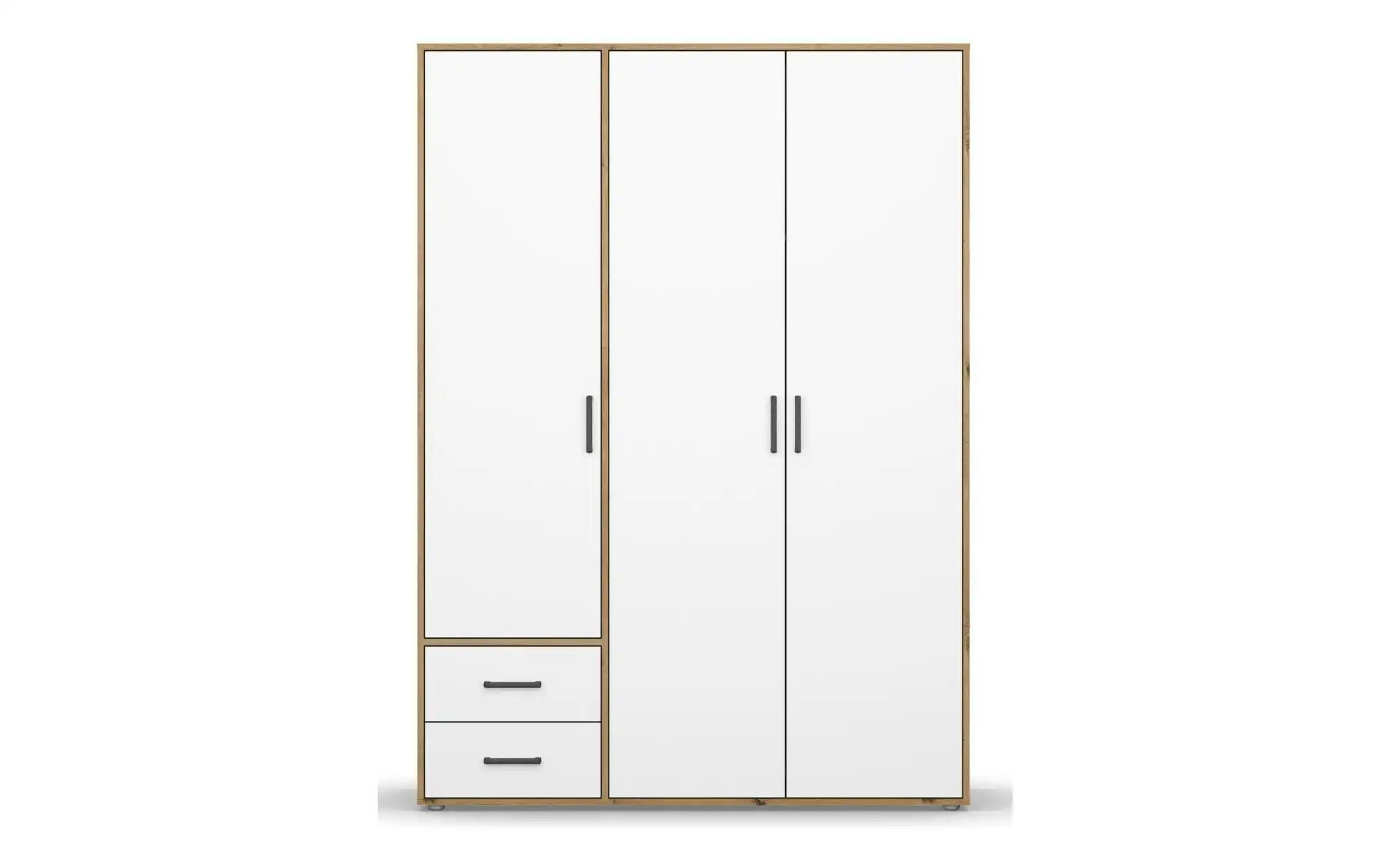 Bild von rauch Drehtürenschrank Kleiderschrank Schrank Garderobe Wäscheschrank VOYAGER (in 3 verschiedenen Ausstattungen BASIC/CLASSIC/PREMIUM) moderne Griffe in Graumetallic mit Außenschubkästen MADE IN GERMANY
