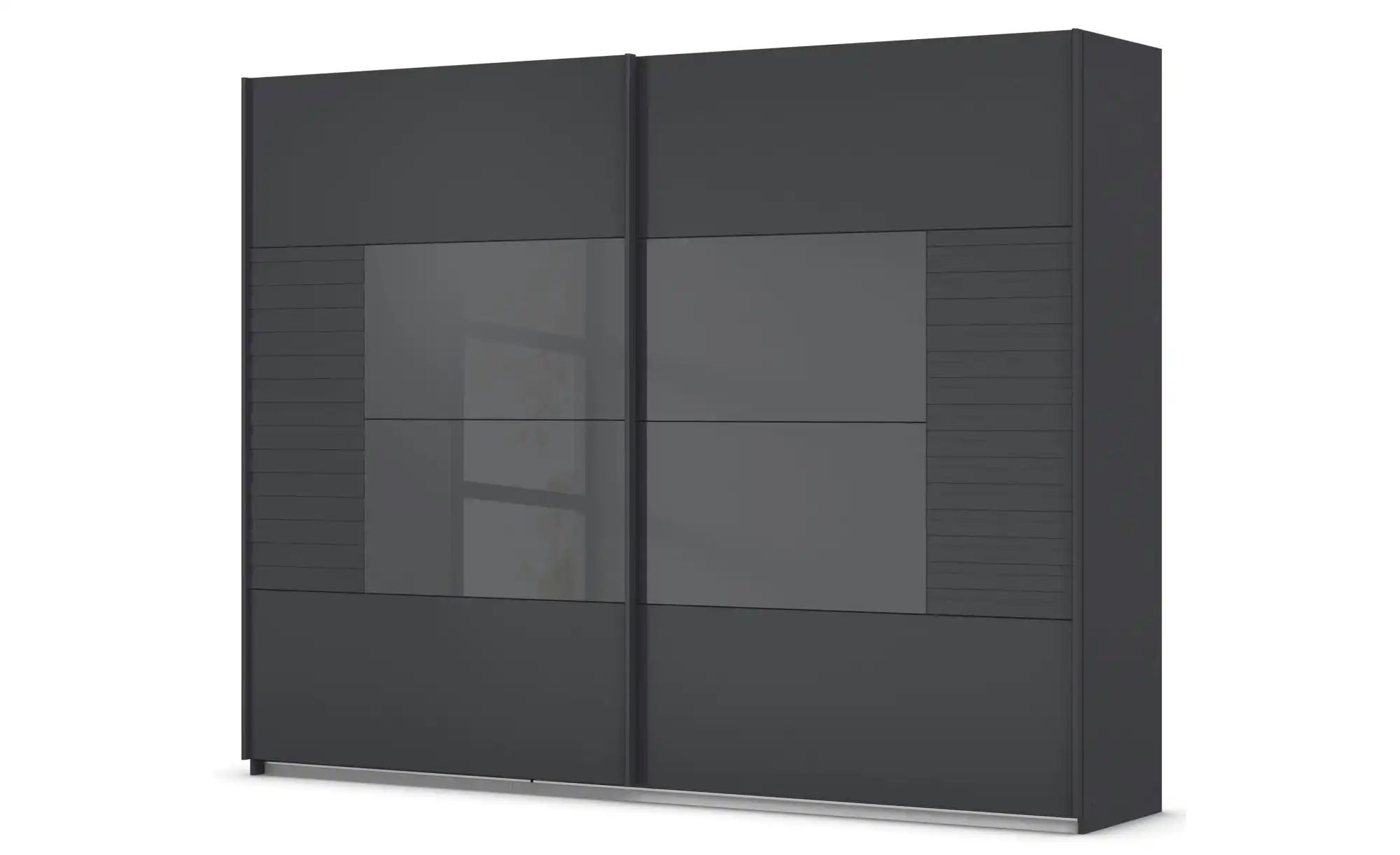 Bild von Schwebetürenschrank  Rowton ¦ schwarz ¦ Maße (cm): B: 271 H: 210 T: 62 Schränke > Kleiderschränke > Schwebetürenschränke - Höffner
