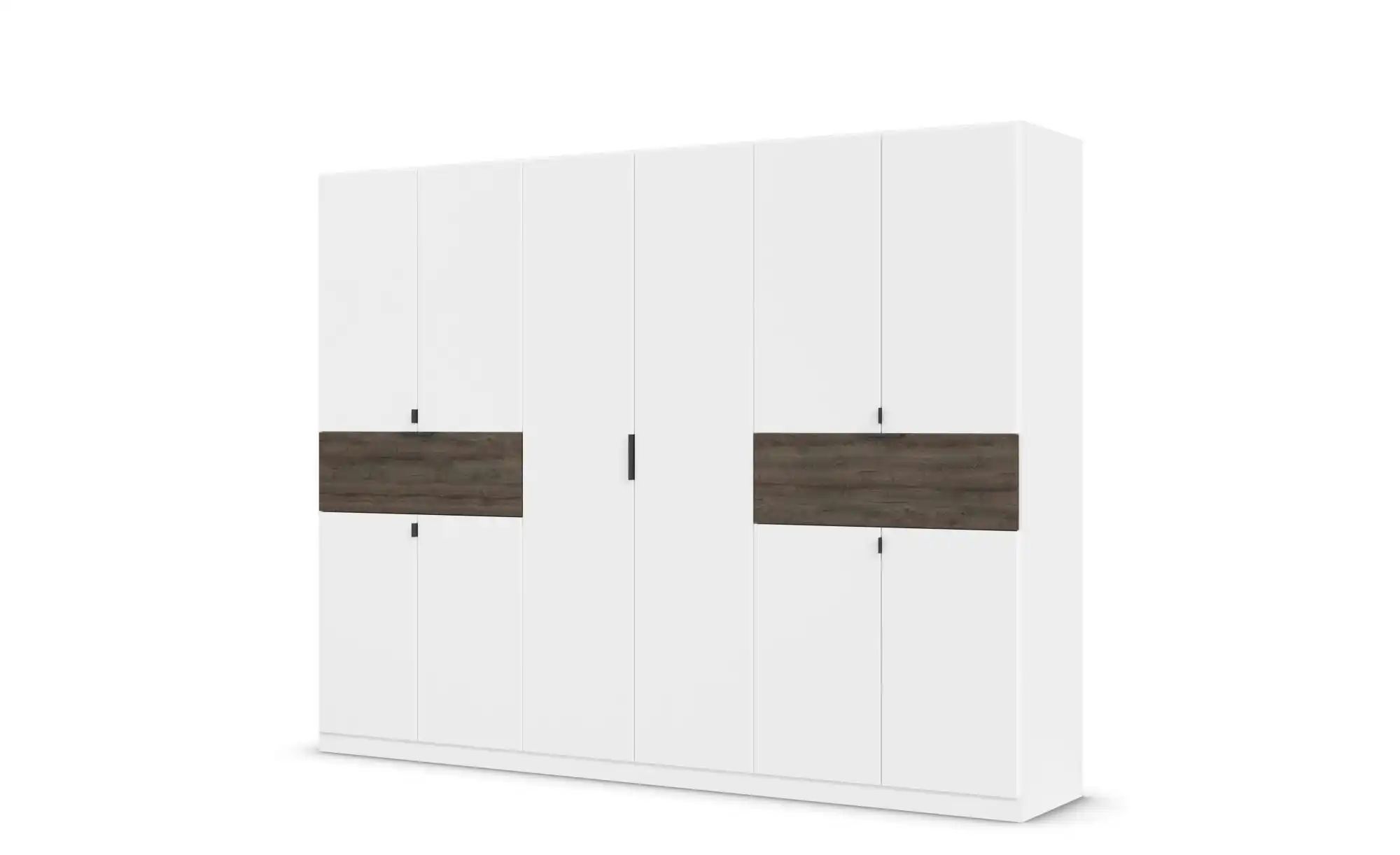 Bild von Rauch Möbel Ticao, Drehtürenschrank, Kleiderschrank, Kleiderschränke, Garderobe, Schrank mit Stauraum, 10-türig, 2 Schubkästen, Farbe Alpinweiß-Atlantic Oak Dunkel, 271x210x54cm