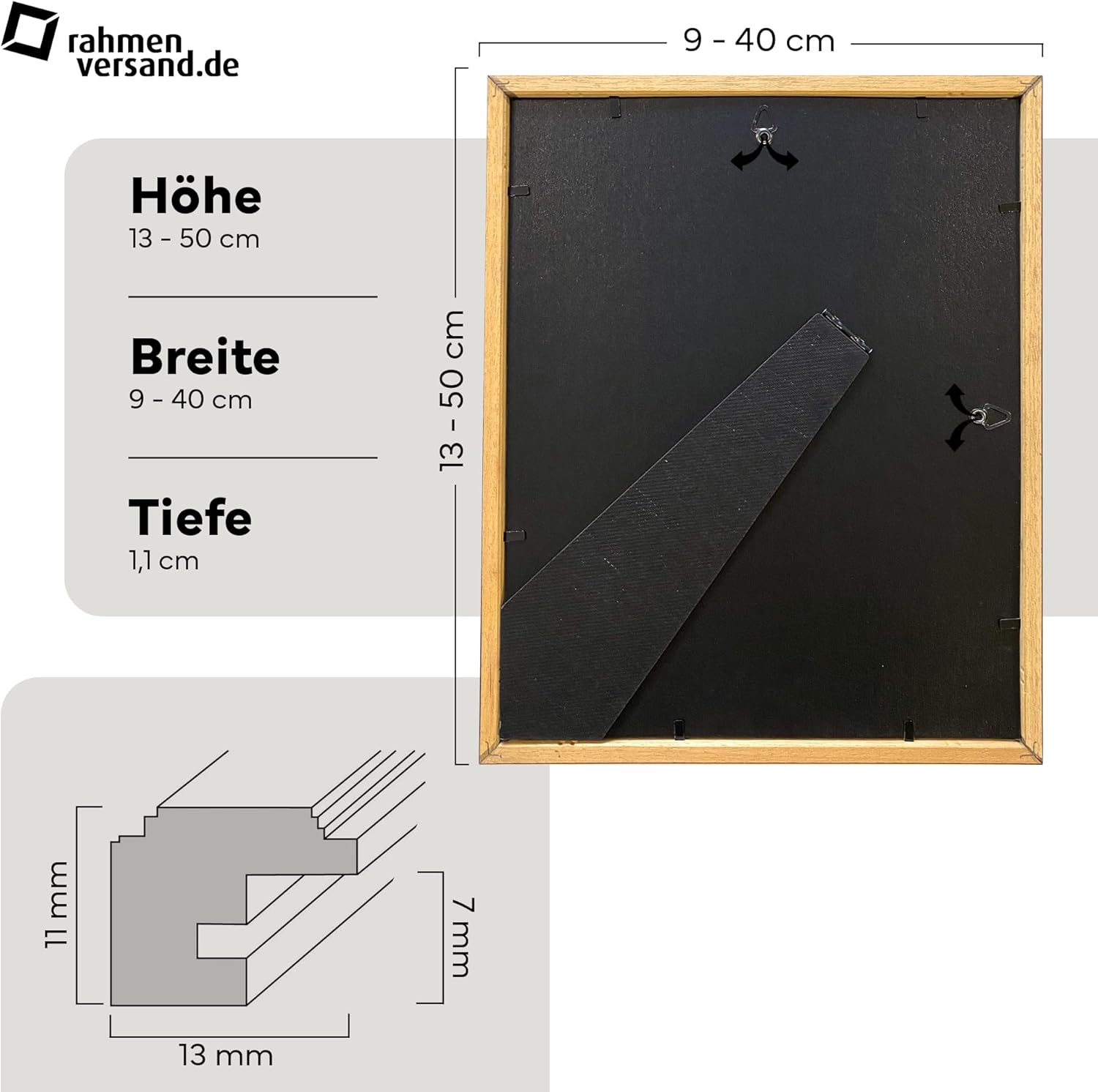 Bild von PANORAHMA BILDERRAHMEN Holz Bilderrahmen in Natur - 10x15 / Holzrahmen/Fotorahmen/Bilder Rahmen zum Aufhängen und Aufstellen mit hochwertigem Normalglas