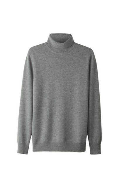 Bild von hessnatur Herren Rollkragen-Pullover Regular aus Bio-Merinowolle mit Kaschmir - grau - Größe 54