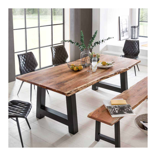 Bild von Esszimmertisch mit Baumkante aus Akazie – Massivholz trifft auf modernes Design