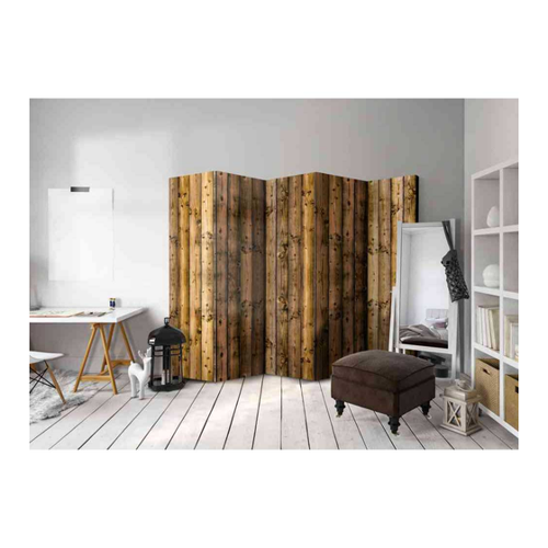 Bild von Spanische Wand im Altholz Bretter Look – Vielseitig einsetzbarer Raumteiler