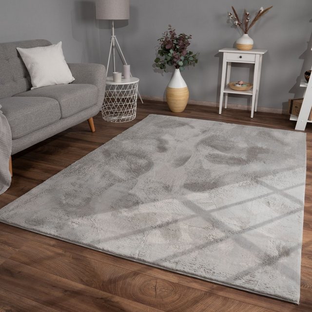 Bild von TT Home Teppich »Suave 600«, rechteckig, 14 mm Höhe, Wohnzimmer Hochflor Teppich Kunstfell Modern Unifarben Flauschig Weich